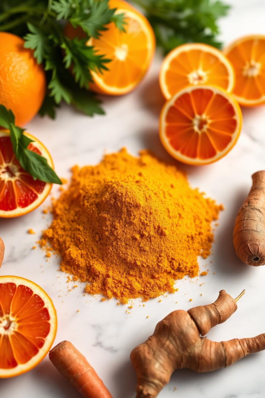 Poudre Mélange Immunité CureFood en gros plan