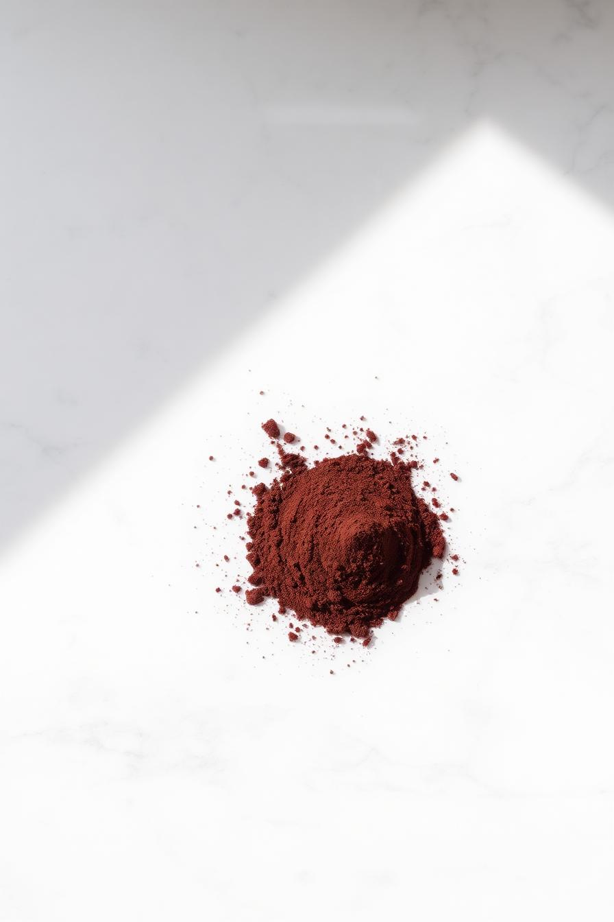Poudre de cacao cru CureFood brun riche en gros plan