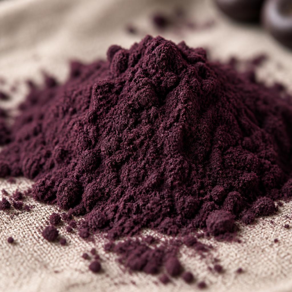 Poudre d'açaï berry CureFood en gros plan