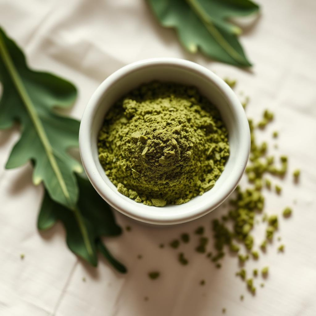 Poudre de ginkgo biloba CureFood en gros plan
