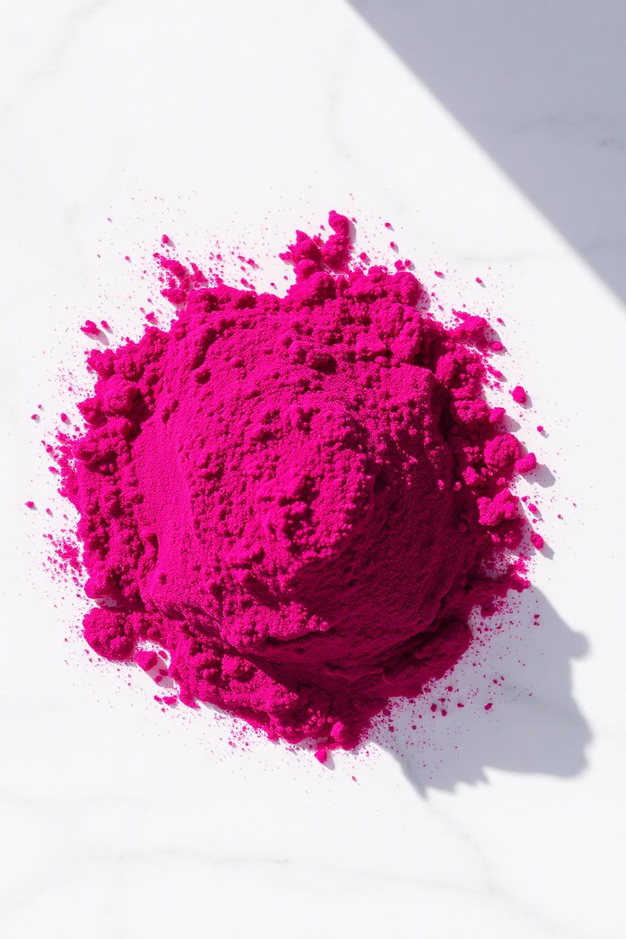 Poudre de betterave rouge CureFood magenta vif en gros plan