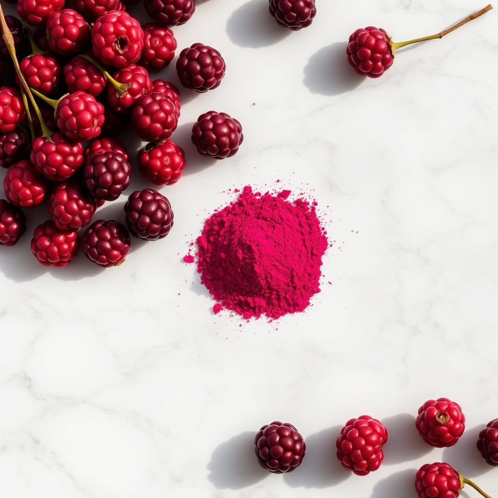 Poudre de camu-camu CureFood rouge framboise en gros plan